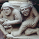 Two crouching figures, one a wild man, circa 1250. Right jamb of north portal.
Nortre-Dame, Semur-en-Auxois